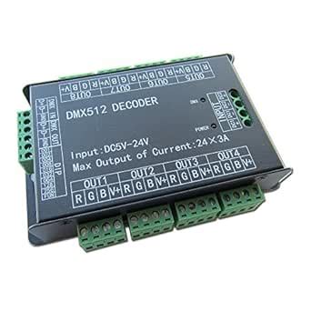High Power 24 Channel 3A/CH DMX512 Controller Led Decoder Dimmer For ...