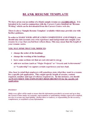 Fillable & Printable CV Template Forms | pdfFiller