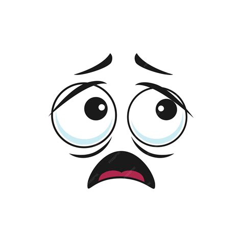 Premium Vector | Cartoon face fear worrying feelings worry emoji