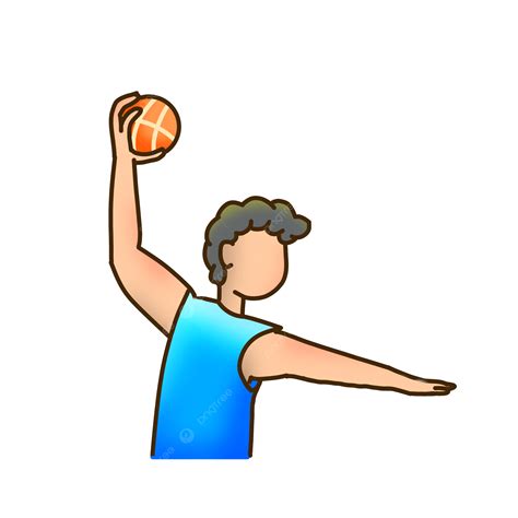 Cartoon Of A Basketball Player Throwing The Ball, Basketball Clipart ...