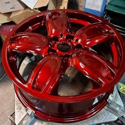 Gleaming Candy Metallic Red Powder-Coated Wheels