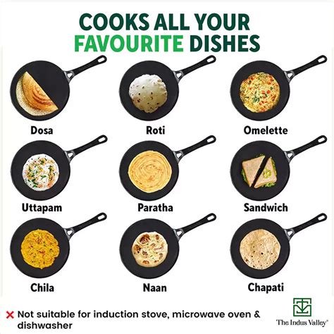 CASTrong Cast Iron Concave Tawa 25.4cm, Pre-seasoned, Nonstick, 100% P ...