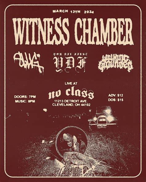 WITNESS CHAMBER / SLUG / YOU DIE FIRST / WALKING WOUNDED @ No Class, No ...