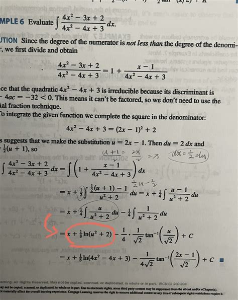 [Solved] How to get the circled part?. 4x2 - 3x + 2 MPLE 6 Evaluate 4x2 ...