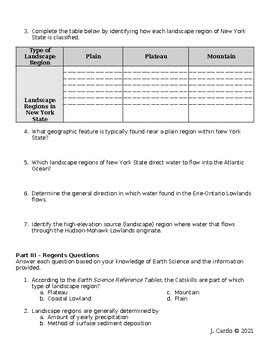 Understanding the NYS Earth Science Reference Tables: Landscape Regions