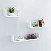 DecorNation MDF Floating Wall Shelf - Set of 3 U Shape Round Corner MDF ...