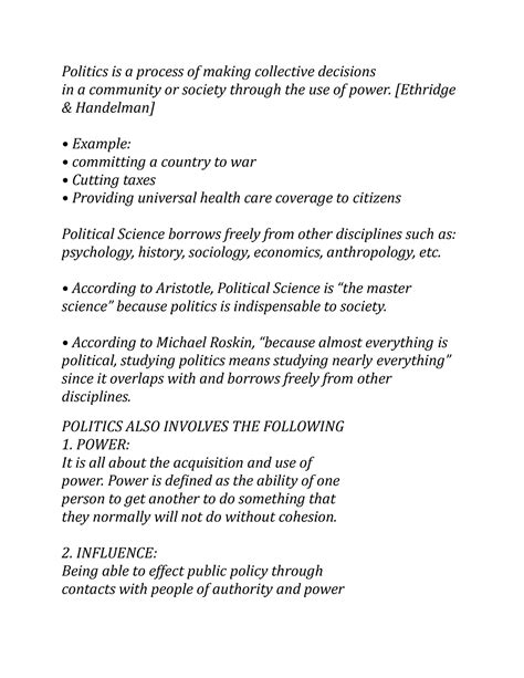 Science chp 1 - Elements of poli sci notes from online slides ...