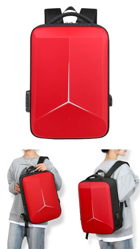 Mercedes 3D HardShell Backpack Red | iSellTech.in