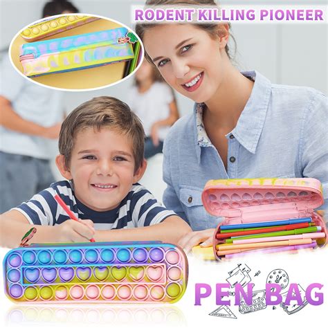 【AM】ของเล่นคลายเครีย Fidget Toys Pop it Silicone Pencil Case Bag ...