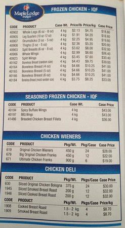 MAPLE LODGE FACTORY OUTLET CHICKEN SHOP, Brampton - Menu, Prices ...