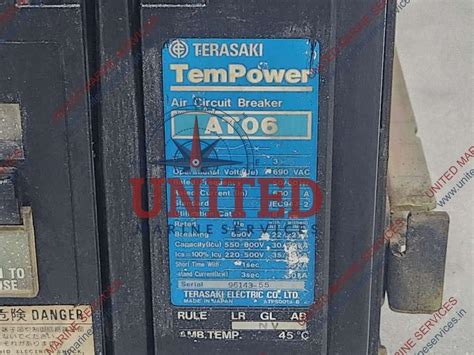 TERASAKI ELECTRIC AT06 TEMPOWER 3-POLE AIR CIRCUIT BREAKER | United ...