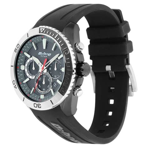Buy Online Titan Octane Hyper Lume Black Dial Chronograph Silicone ...