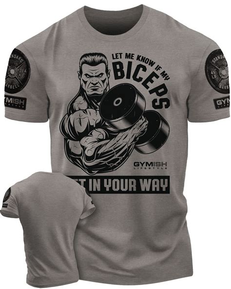 Gymish Biceps In Your Way Workout T-Shirt, Funny Gym Shirts, Lifting T ...