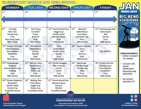 Menus | Crockett County CCSD