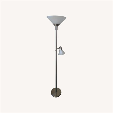 Modern, Silver Floor Lamp - AptDeco