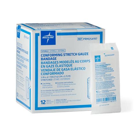 Sterile Conforming Gauze Bandage, 3" x 4.1 yd., Box of 12