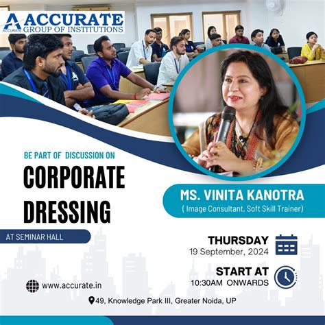 Corporate Dressing Seminar by Ms. Vinita Kanotra | 19 Sept 2024