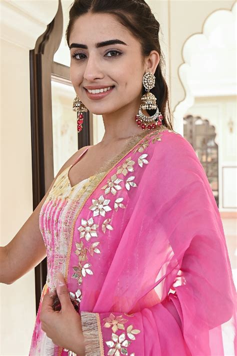 Manchali Yellow Pink Gota Patti Kurta Set - EverBloom India