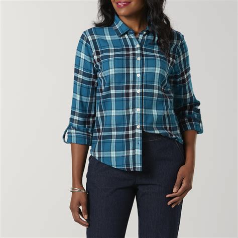 Basic Editions Women's Flannel Shirt - Plaid