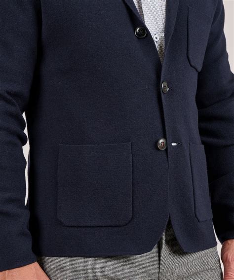 Men's Big & Tall Westport Black Wool Blend Knit Blazer - Westport Big ...