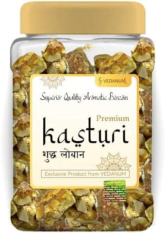 Vedanum Super Premium A Grade Kasturi Loban Solid Crystals Jar for ...