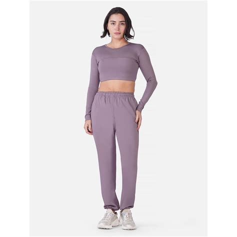 Buy Wear Jukebox Purple Solid Regular Fit Top and Joggers Online