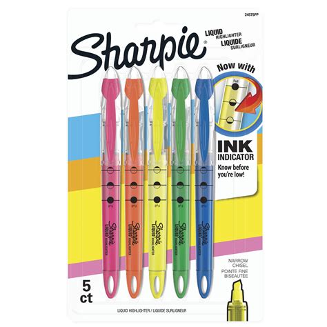 Sharpie Gel Highlighters, Bullet Tip, Assorted Colors, 5 Count ...