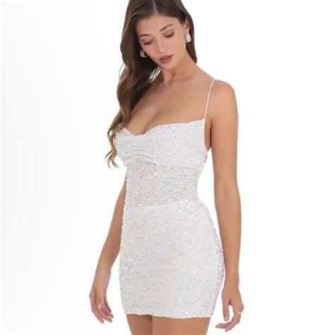 Lucy in the sky white sparkly dress 🤍🤍🤍 size S Never... - Depop