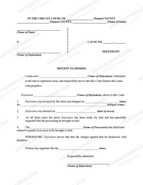 Example Of Motion To Dismiss