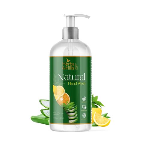 Herbs & Hills Natural Hand Wash, Lemon Fragrance - 300ml Dispenser ...