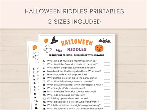 Halloween Riddles, Halloween Party Game, Halloween Game, Halloween ...