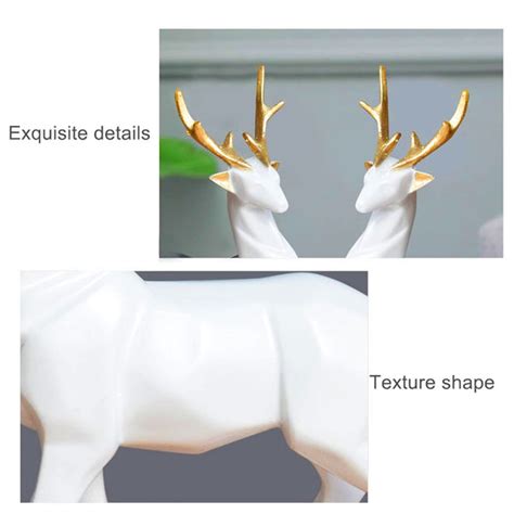 AM5367 White Deer Pair Showpiece for Home Decor Showpiece- Pack of 2 d ...