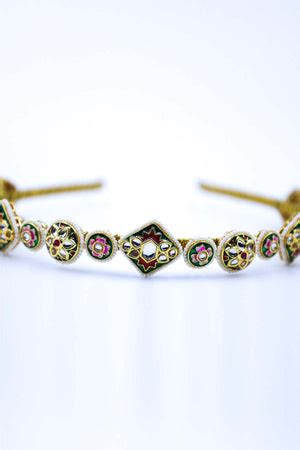 Buy Designer Foot Fuel Gold Embellished Bead Hairband