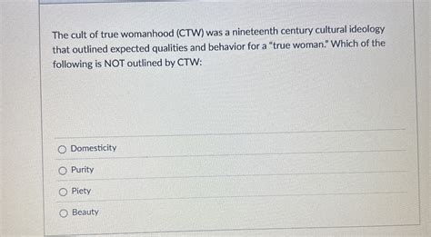 Cult Of True Womanhood