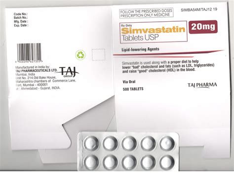 Simvastatin 20mg Tablets taj pharma mumbai - Taj Generics Pharmaceuticals | Taj Pharma