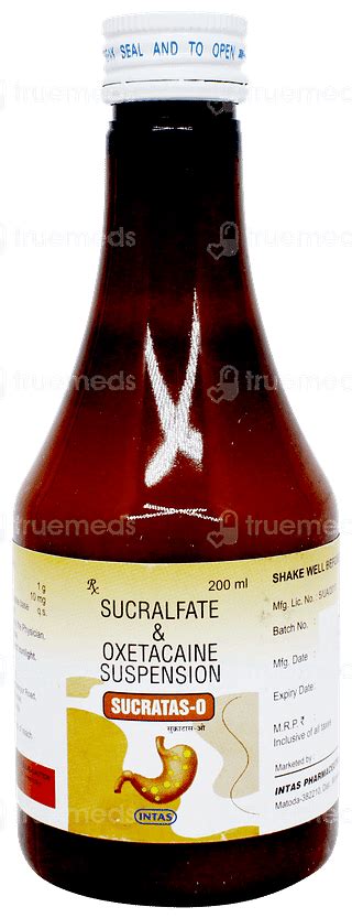 Sucratas O 100010 Mg Syrup 200 Ml - Uses, Side Effects, Dosage, Price ...