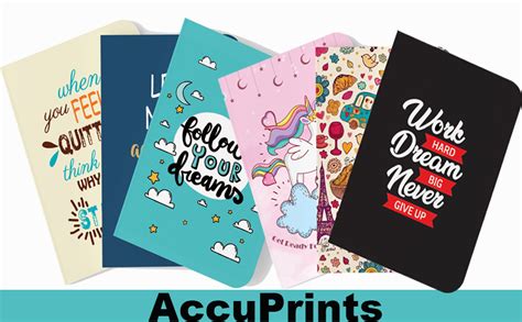 AccuPrints Hard Bound Paper Notebook|Compact Size A5 (8.25 x 5.7)|200 ...