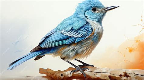 Premium Photo | Blue bird Cute little bird Blue nature background