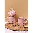 Buy WEAVING HOMES Pink Lily Mug 170 ML Handmade Ceramic Mugs Gift to ...