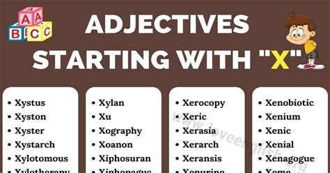Adjectives that Start with X: 100 Useful Adjectives Beginning with X ...