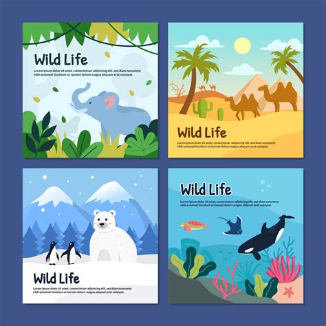 Wildlife Animal in Different Habitats 4822754 Vector Art at Vecteezy