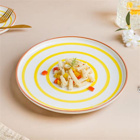 Spiral Dinner Plate Yellow 10 Inch Online - Premium Dinner Plate | Nestasia