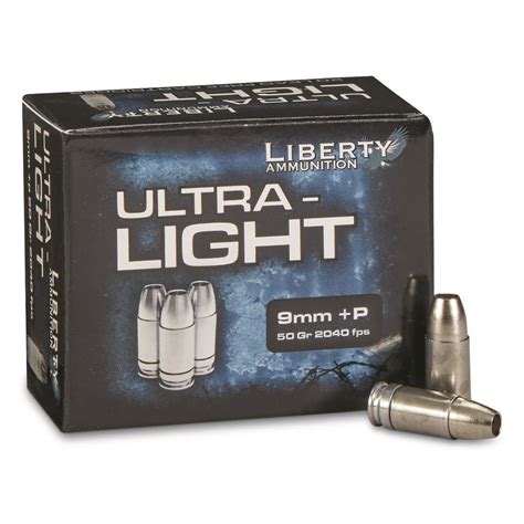 Liberty Ultra-Light, 9mm+P, Fragmenting Hollow Point, 50 Grain, 20 ...
