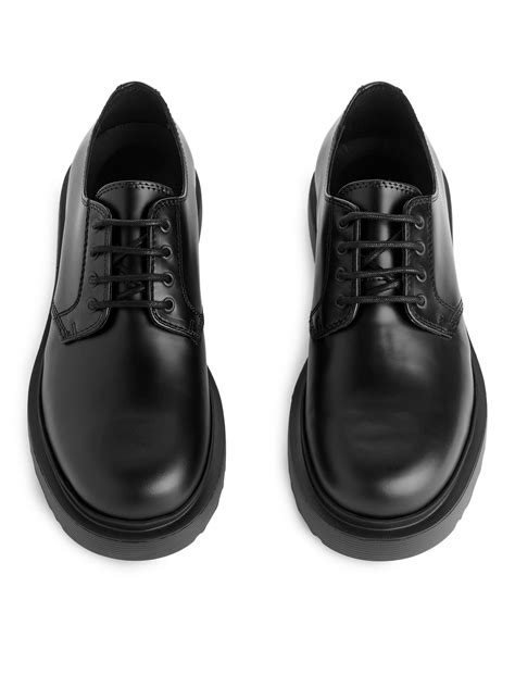 Chunky Leather Derby Shoes – Black – Men – ARKET DK