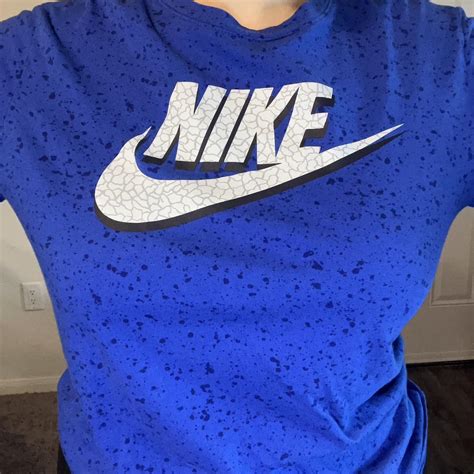 Nike Men's Black and Blue Shirt | Depop