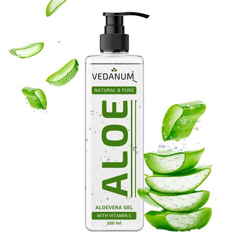 VEDANUM Organic Natural Aloe Vera Gel for Skin Hydration, Nourishmnet ...
