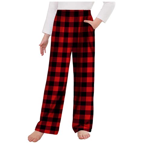 ATOGUTA Boys Girls Pajama Pants Kids Plaid Pj Pants Comfy Lounge ...