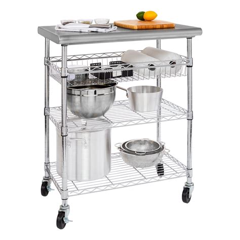 Seville Classics NSF-Certified Stainless Steel Kitchen Island Cart on ...