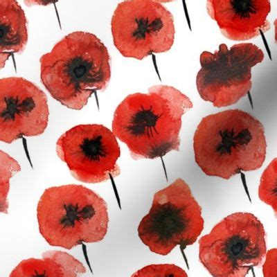 pattern of poppy Fabric | Spoonflower