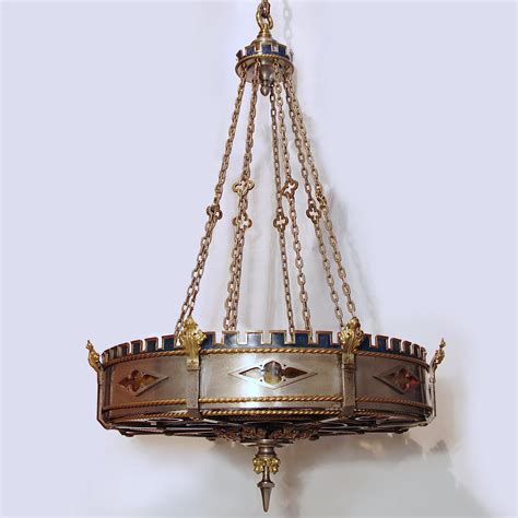 Monumental Detroit Gothic Medieval Renaissance Revival Brass and Steel Chandelier at 1stDibs ...